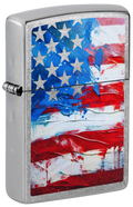 Zippo Painted Flag, Street Chrome Lighter #47460
