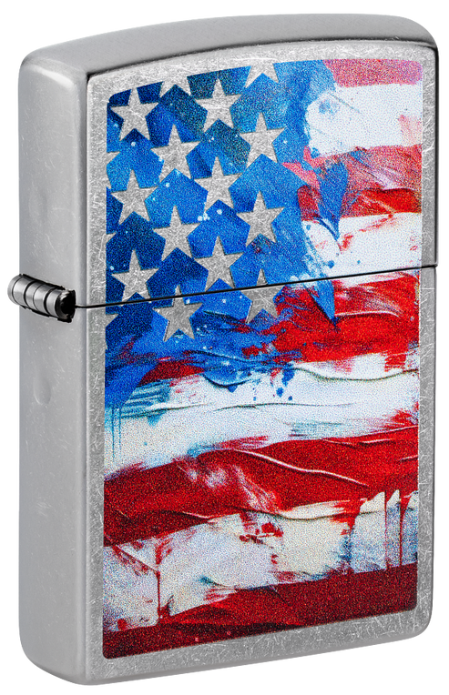Zippo Painted Flag, Street Chrome Lighter #47460