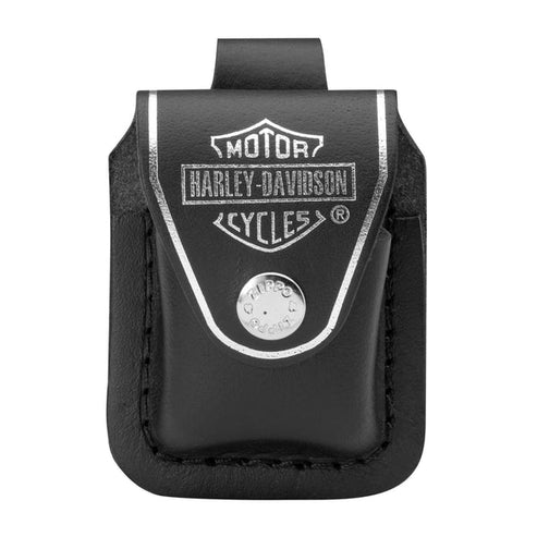 Zippo Harley-Davidson, Street Brass Lighter #46678 and Harley Leather Pouch - #HDPBK