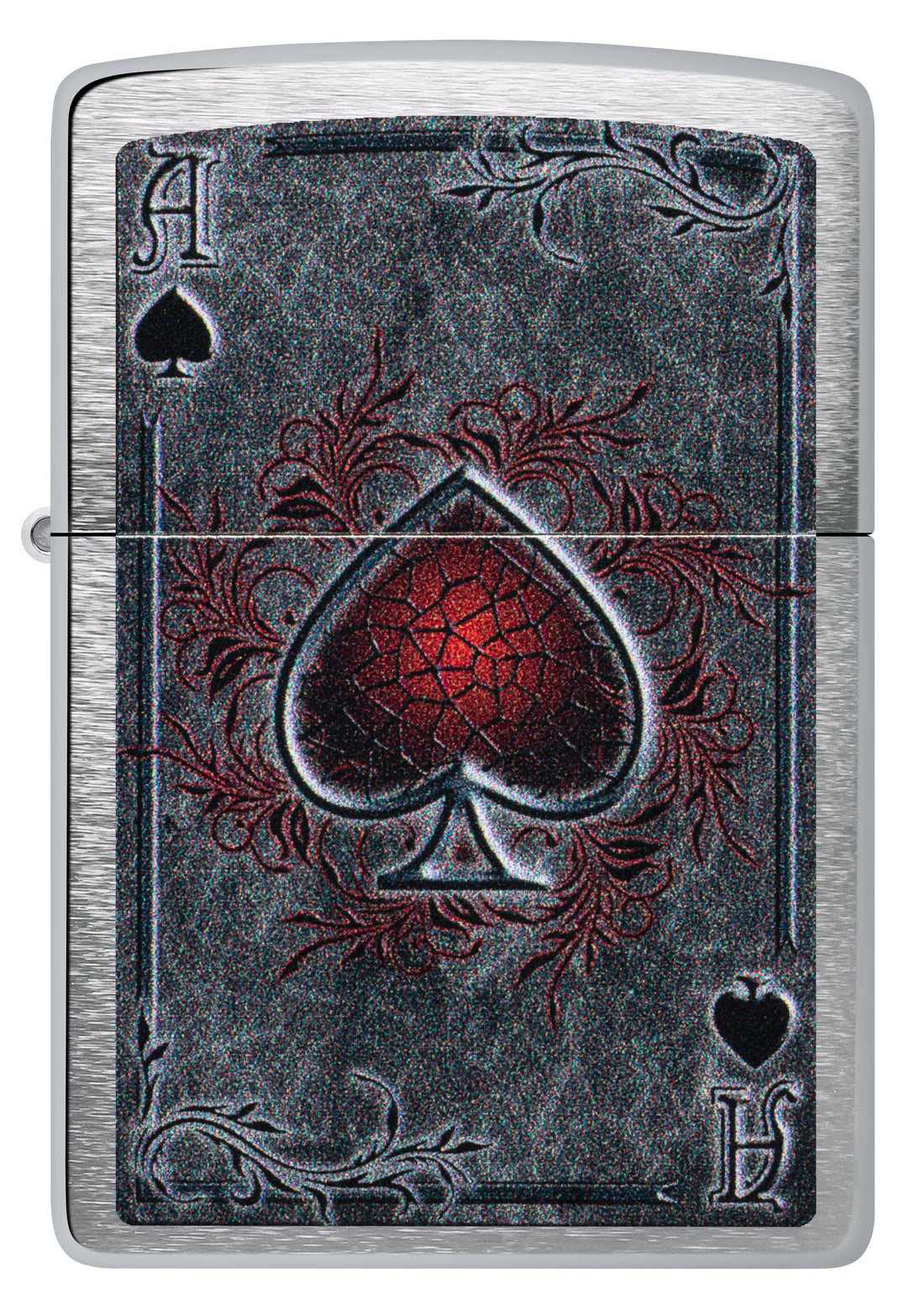 Zippo Ace of Spades, Brushed Chrome Lighter #47185