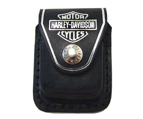 Zippo Harley-Davidson, Street Brass Lighter #46678 and Harley Leather Pouch - #HDPBK