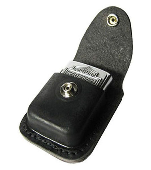 Zippo Harley-Davidson, Street Brass Lighter #46678 and Harley Leather Pouch - #HDPBK
