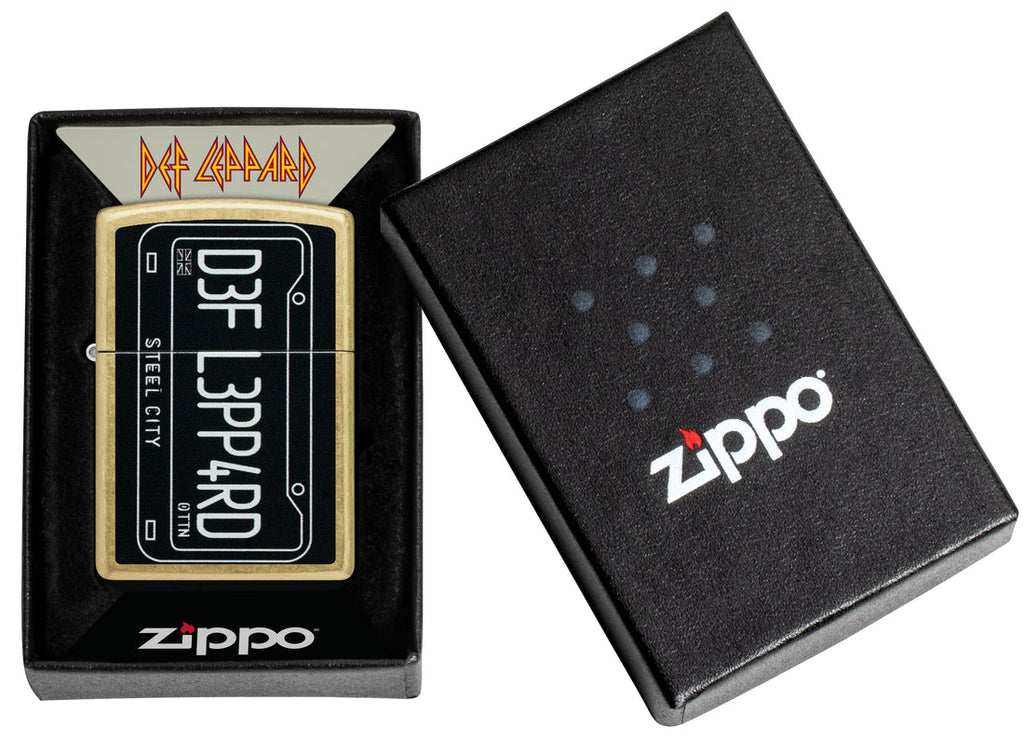 Zippo Def Leppard Steel City Street Brass Lighter