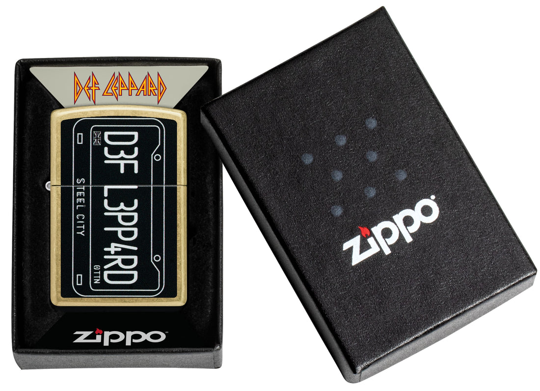 Zippo Def Leppard Steel City Street Brass Lighter