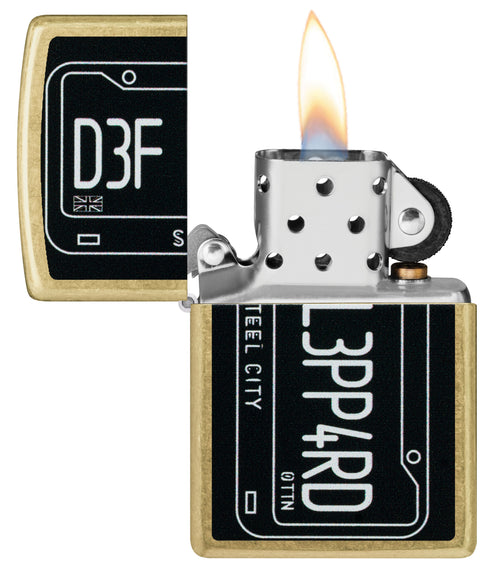 Zippo Def Leppard Steel City Street Brass Lighter