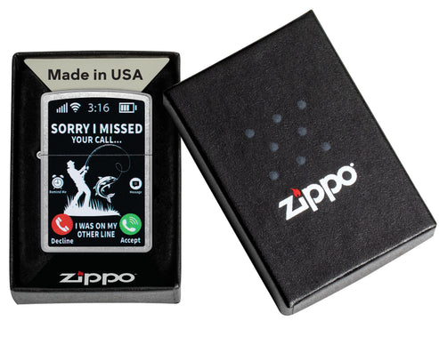 Zippo Sorry I Missed Your Call, Street Chrome Lighter #47450