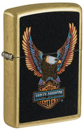 Zippo Harley-Davidson, Street Brass Lighter #46678 and Harley Leather Pouch - #HDPBK