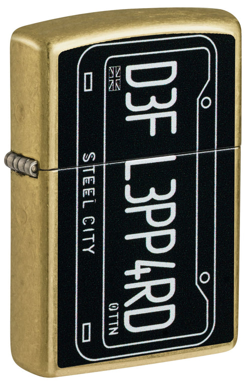 Zippo Def Leppard Steel City Street Brass Lighter