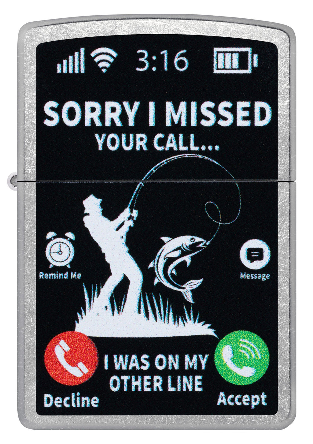 Zippo Sorry I Missed Your Call, Street Chrome Lighter #47450