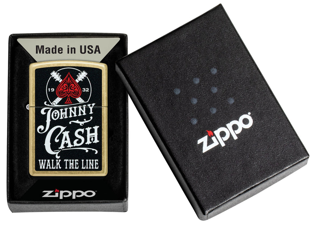 Zippo Johnny Cash Walk the Line, Street Brass Lighter