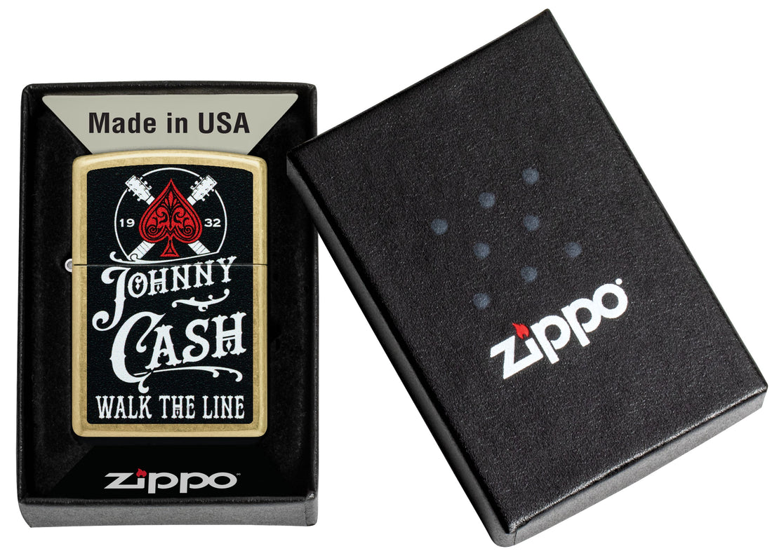 Zippo Johnny Cash Walk the Line, Street Brass Lighter
