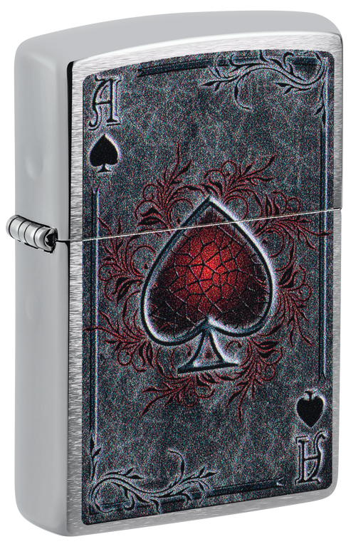 Zippo Ace of Spades, Brushed Chrome Lighter #47185