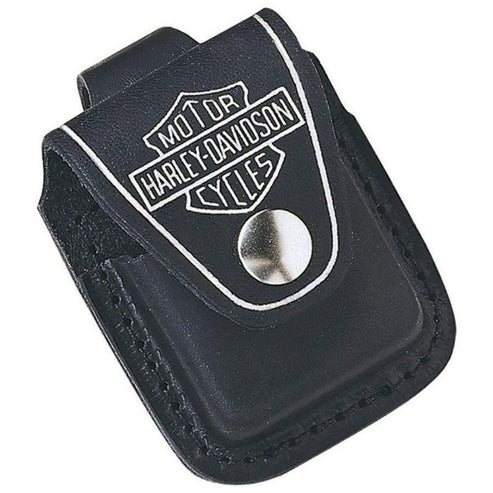 Zippo Harley-Davidson, Street Brass Lighter #46678 and Harley Leather Pouch - #HDPBK