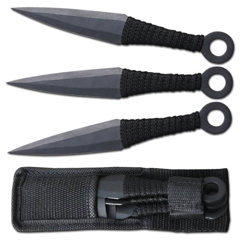 Throwing Knife Set - Black Cord Wrapped